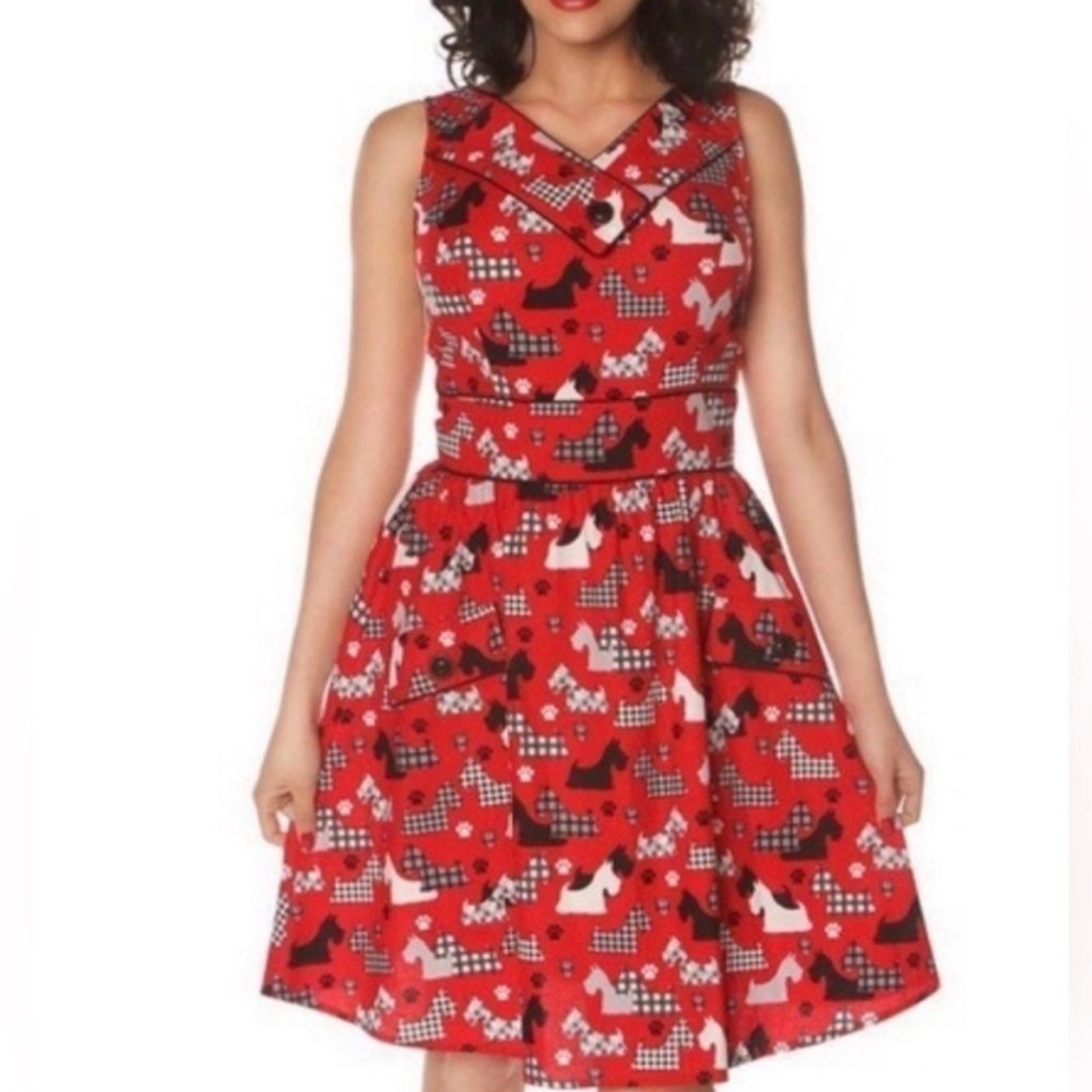 Retrolicious Dress Scottie Dog
Print Rockabilly Retro Pinup Size Medium - EUC
